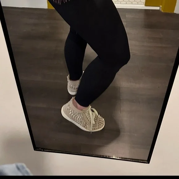 Christian Louboutin Veau Velour Spiked Sneakers - Picture 11 of 12